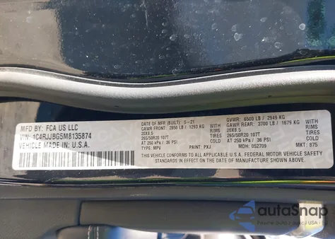 2021 Jeep Grand Cherokee L Limited from USA, damaged, VIN 1C4RJJBG5M8135874